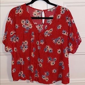 Madewell short sleeved red top